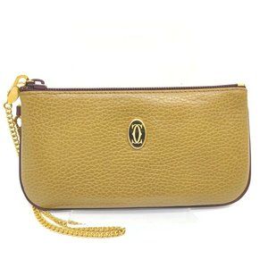 Cartier Vintage Pouch Beige Leather